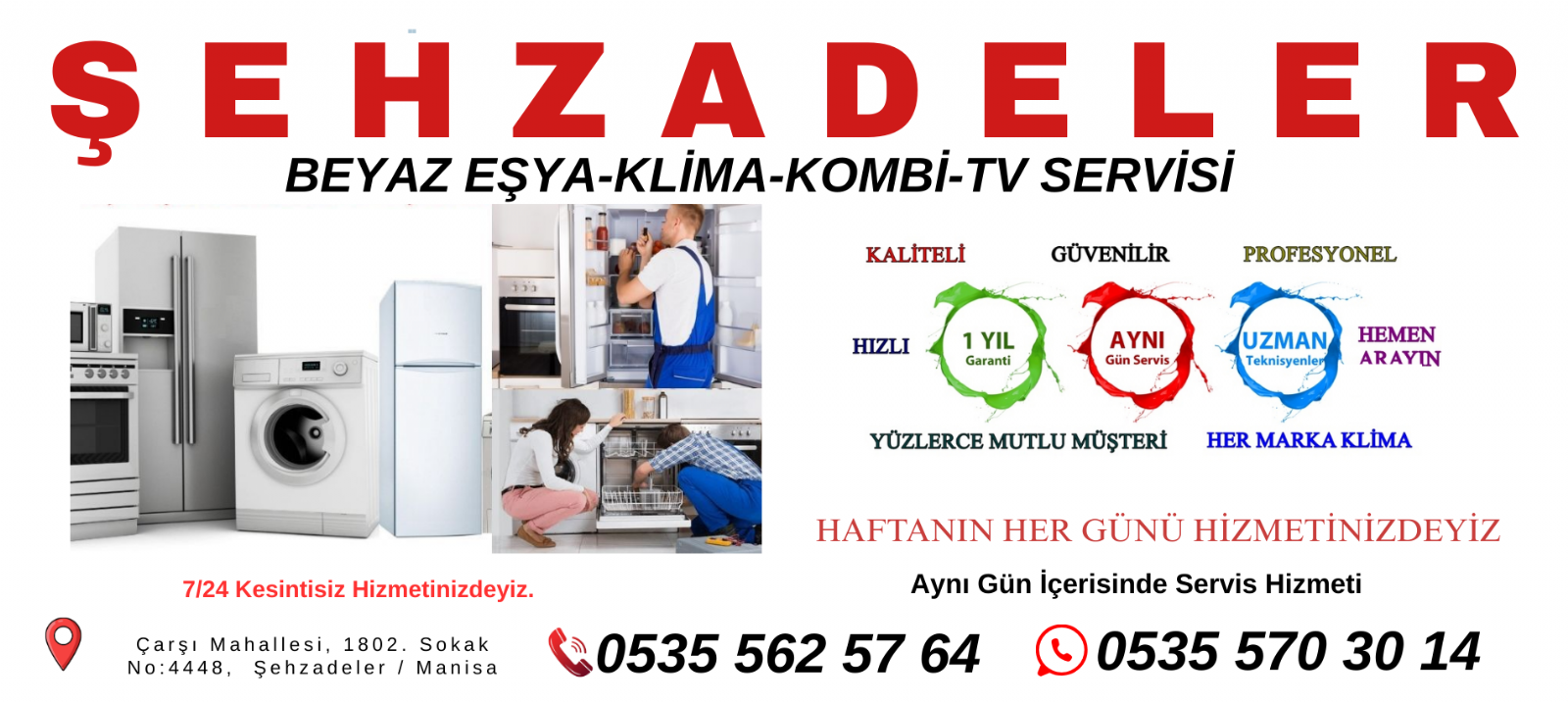  Şehzadeler Beyaz Eşya Servisi